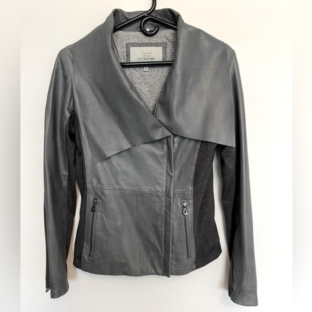 Bod Christensen Leather moto Jacket with Jersey lining Size‎ M